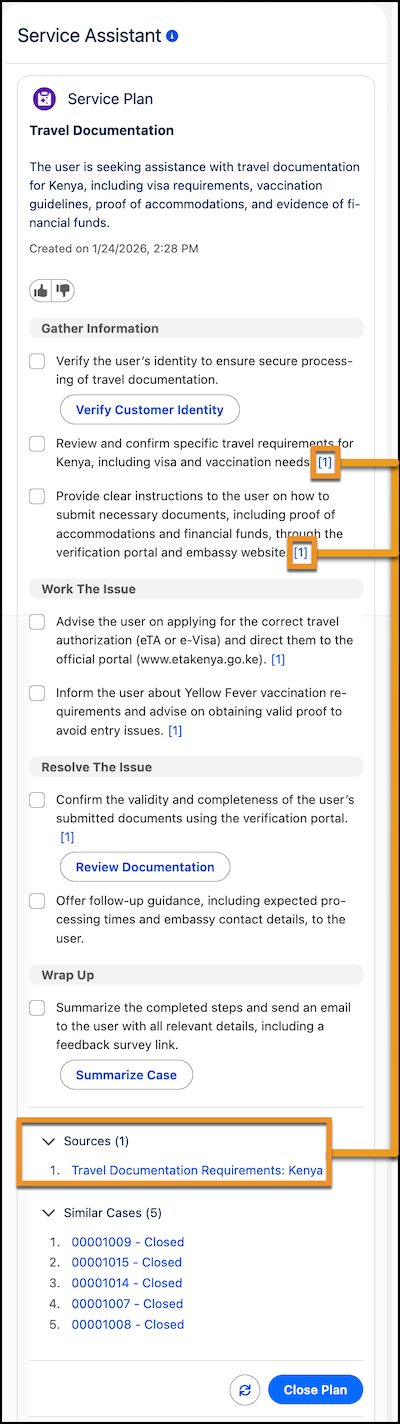 Quick actions workflow