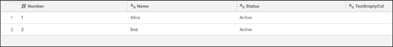 Table with with missing column removed.