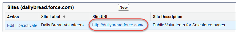 Site URL link
