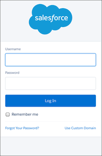 Login screen