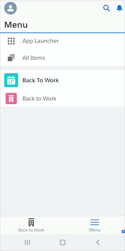 The app launcher lists the shift management app.