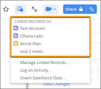 Linked Records section highlighted