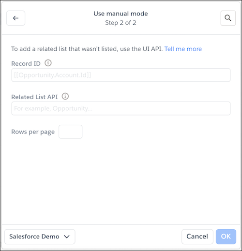 Manual Mode fields highlighted