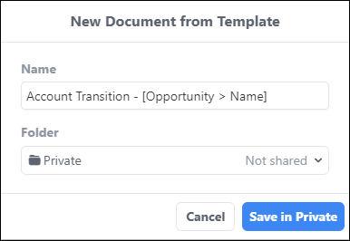 The window includes a Name and Folder field.