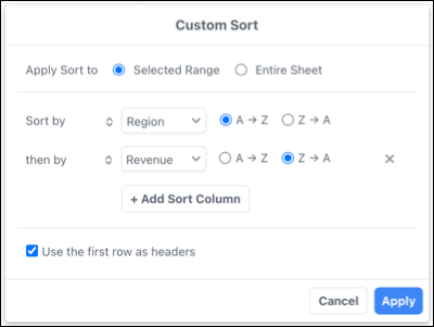 Sort by multiple columns