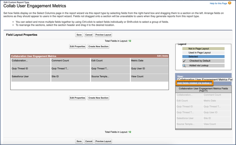 Quip Doc Metrics edit field layout