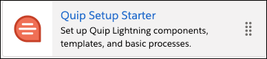 アプリケーションランチャーでの Quip Setup Starter
