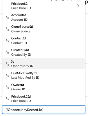 Opportunity ID highlighted