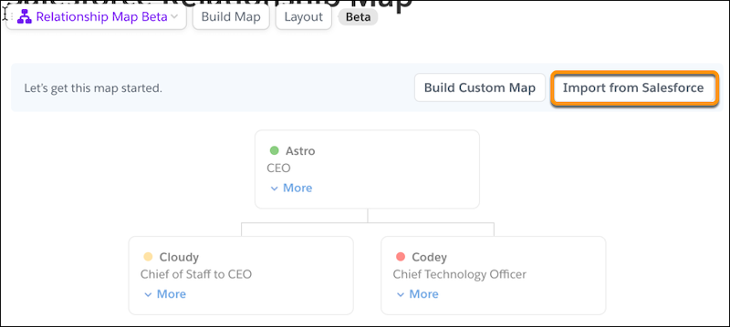 Import from Salesforce button highlighted