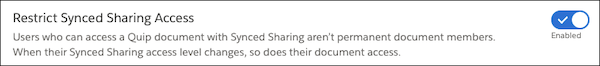 Restrict Synced Sharing toggle