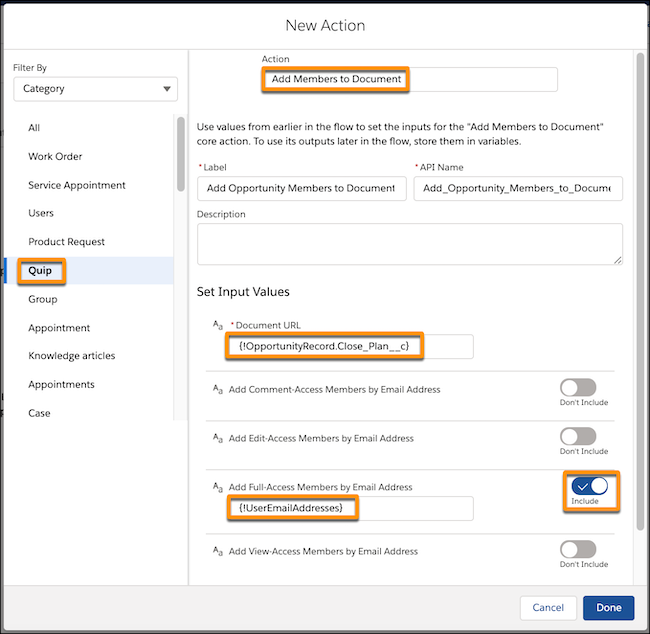 Required fields highlighted