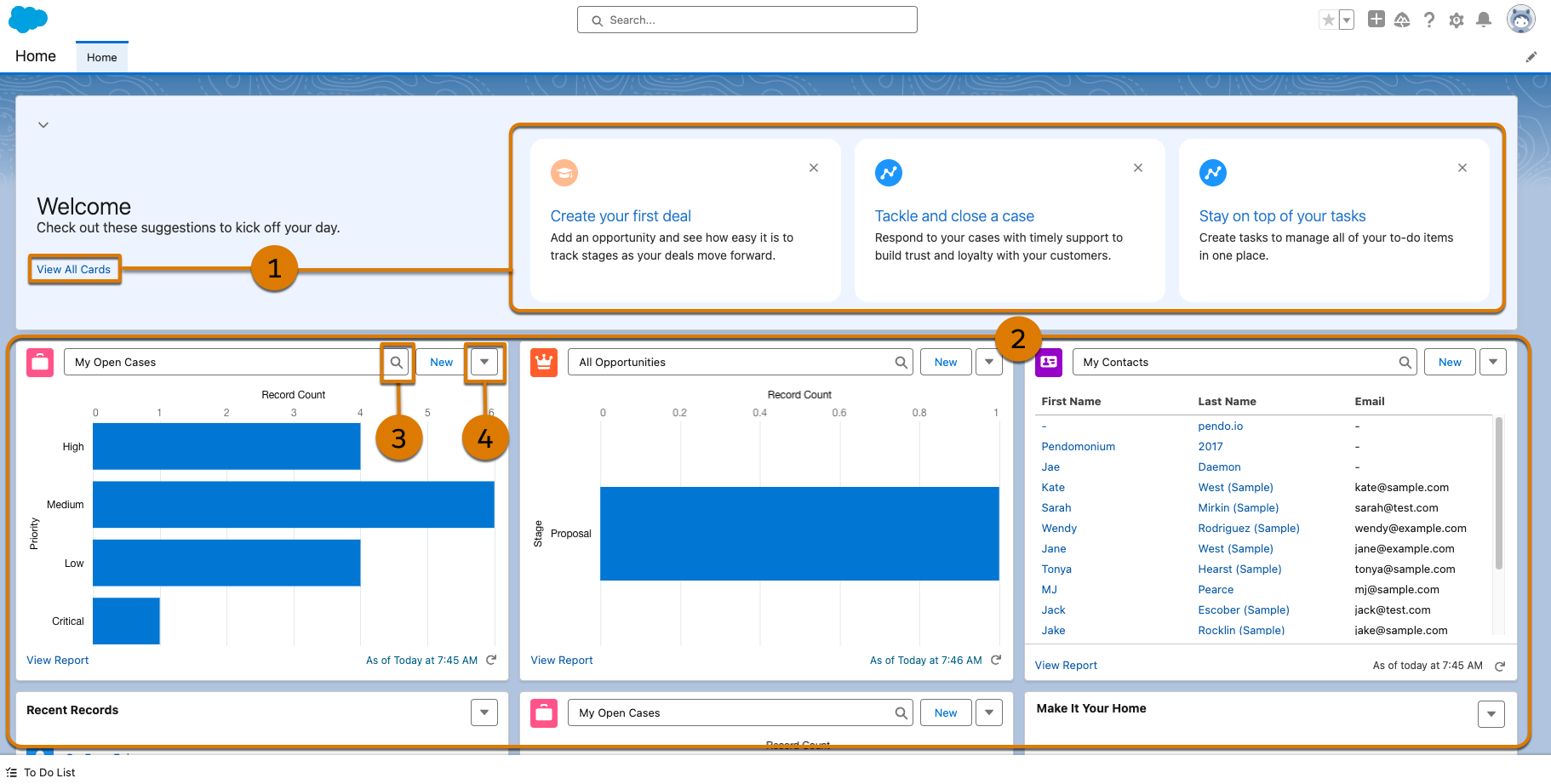 Nouvelle application Accueil avec des suggestions et des options de personnalisation.