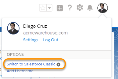 Switch to Salesforce Classic