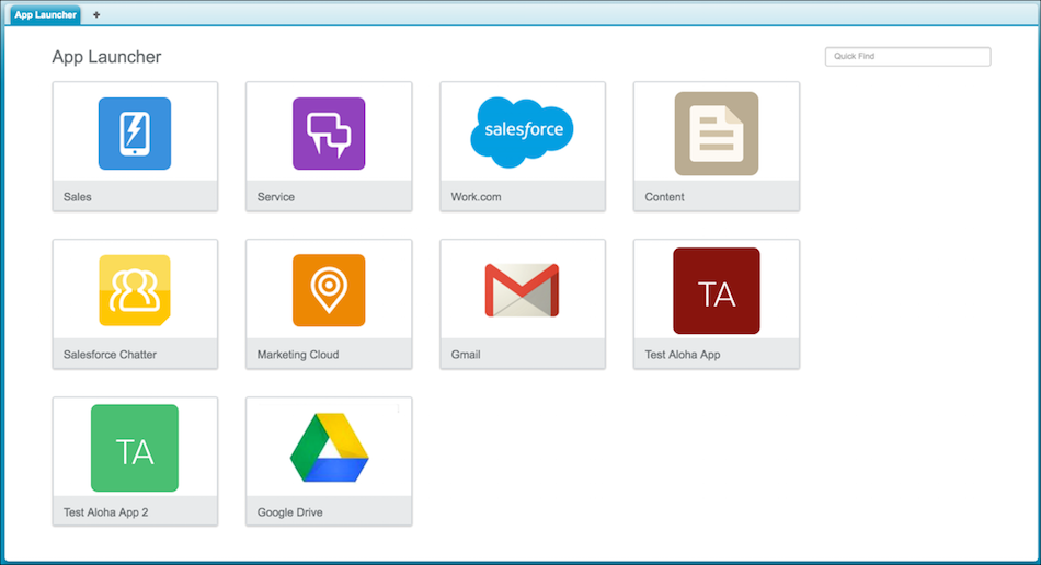 App launcher user interface