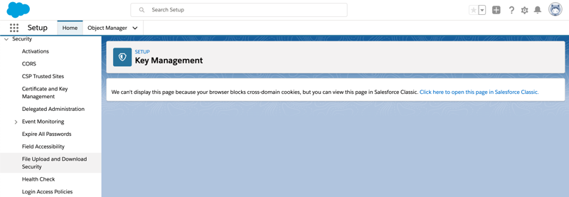 Message containing link to reload page in Classic