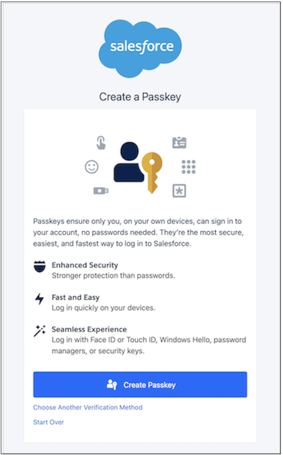 Create a Passkey prompt after login