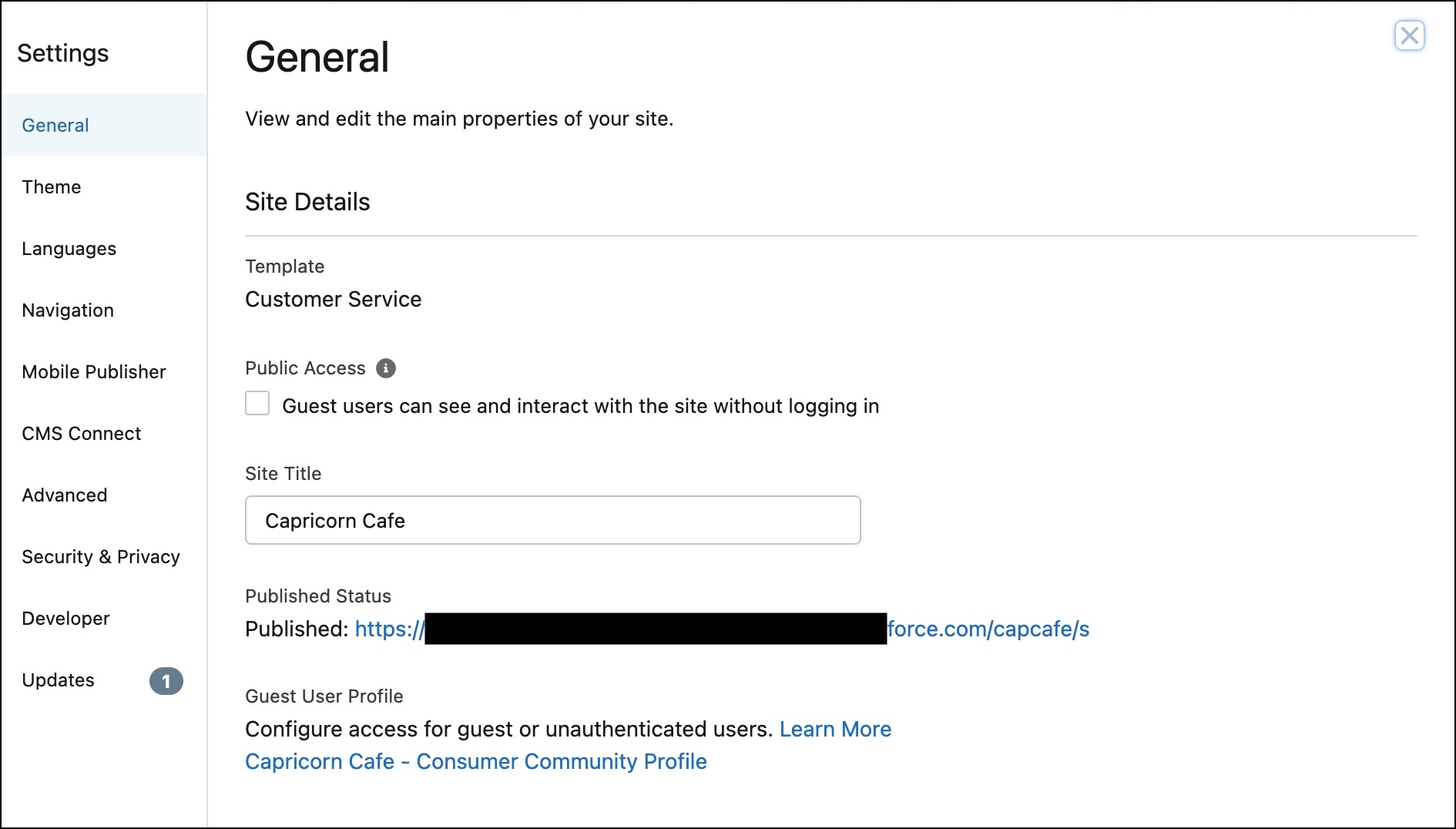 Check Experience Cloud site URL