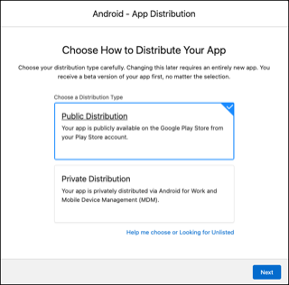 Android distribution type
