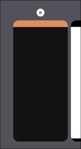 The app snapshot concealed behind a blank screen on an Android device