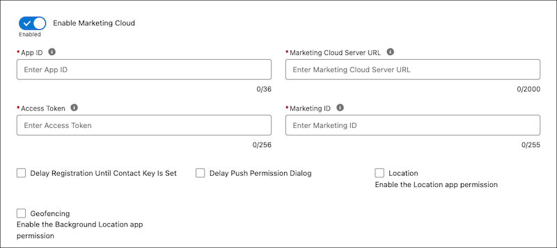Marketing Cloud information for iOS