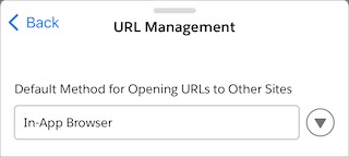 The field to select the default method for opening URLs