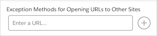 The field to enter URLs that your app opens using an exception method