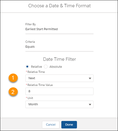 Relative Date Time Filter