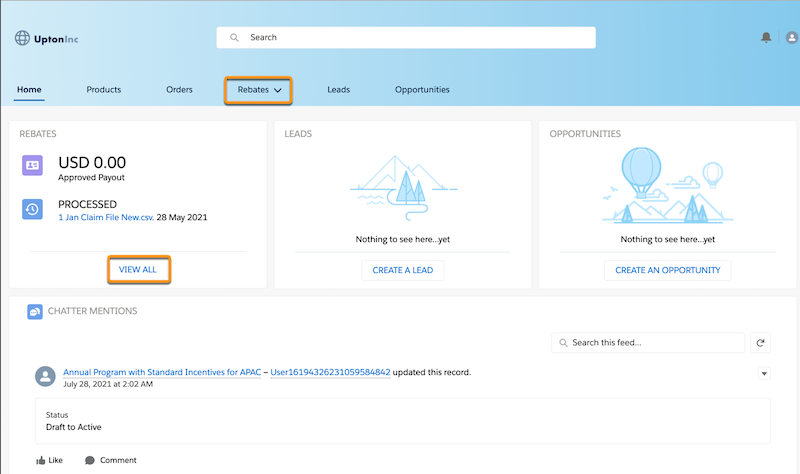 製造テンプレートを使用して作成された Experience Cloud サイトのホームページ。