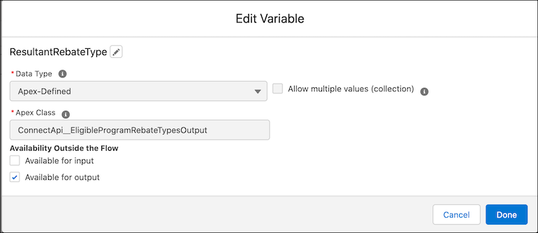 Add apex-defined output parameter