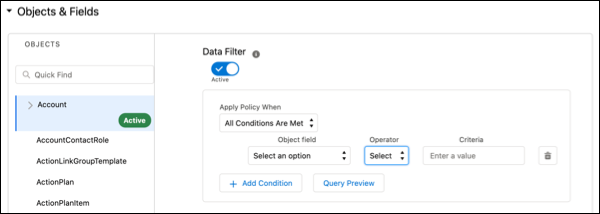 Add data filter to parent object