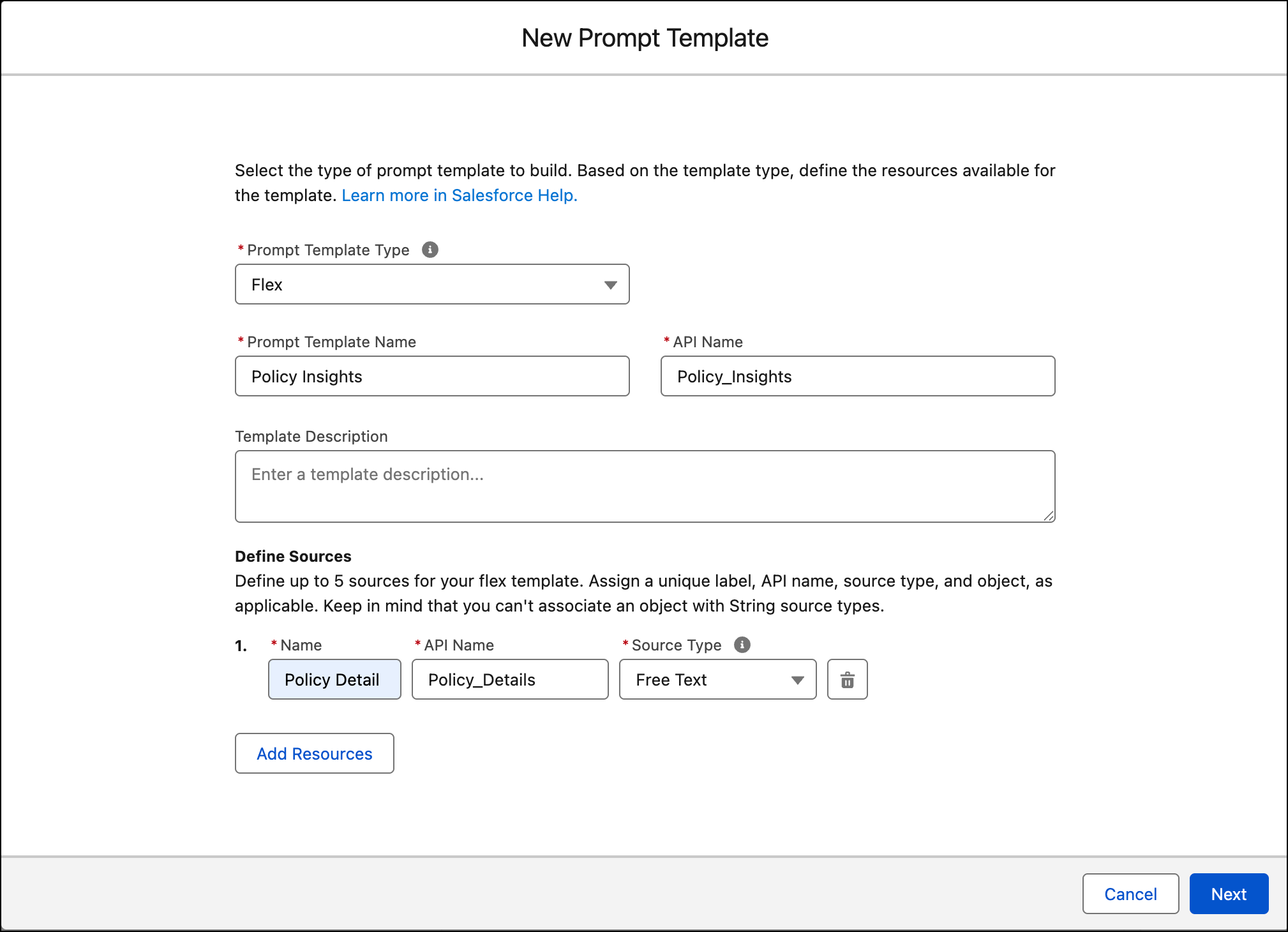 New prompt template with Policy Insights details