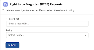 RTBF-begäranmodul