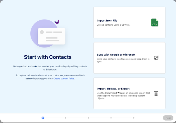 Import Contacts page