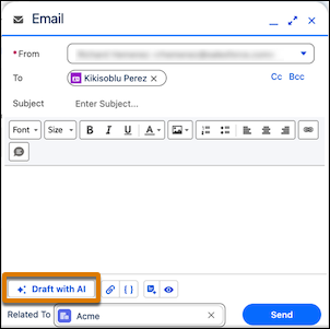 Draft with AI tool