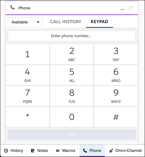 Dialer-knappsats för Essentials