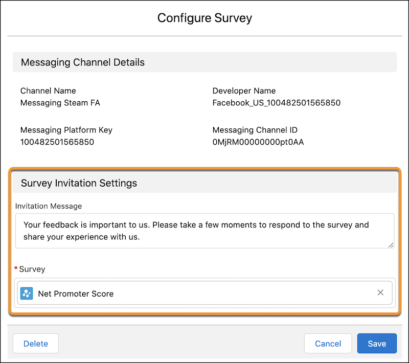 Configurar a pesquisa para um canal de engajamento digital
