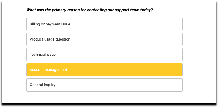 Change the color of the selection values in the survey.