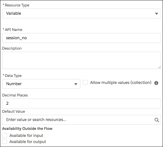 Create a numeric variable to store the number of concurrent sessions