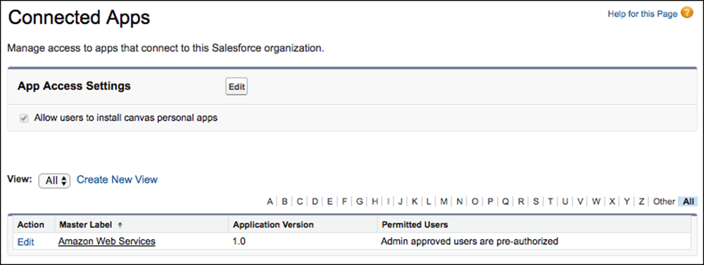 aws connected app