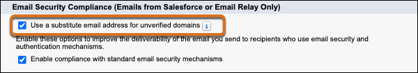 Setting in the “Email Security Compliance” section.