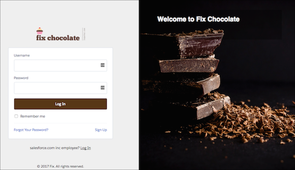Fix Chocolate login page
