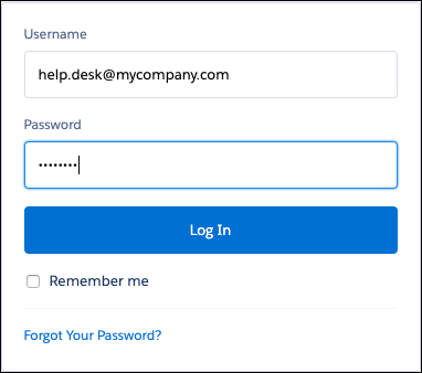 Salesforce 組織へのログインページ