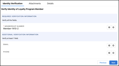 Verification information Fields
