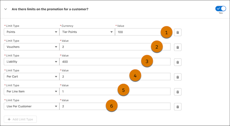 Customer limits