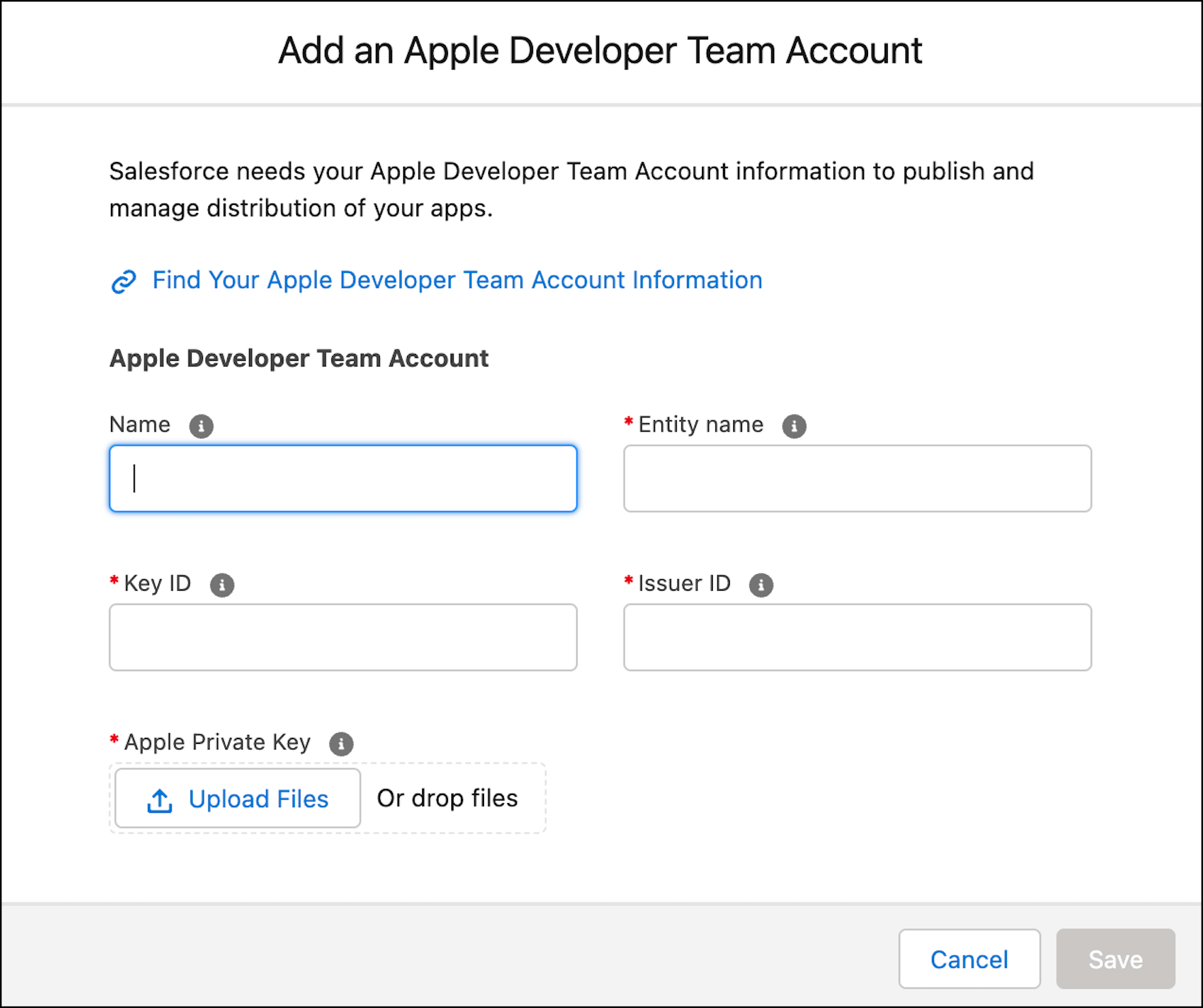 Lägg till Apple Developer Team-konto