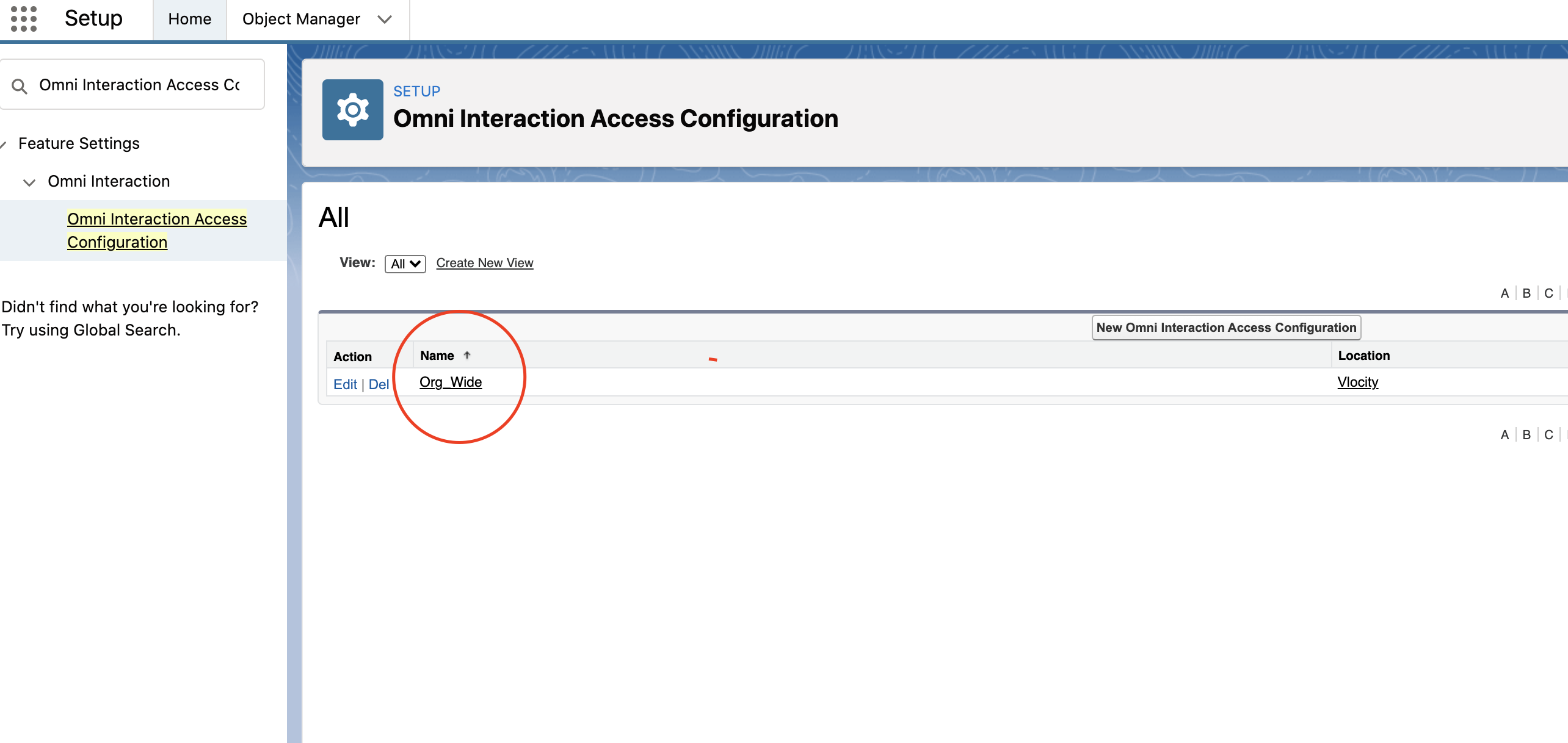 Omni ­Interaction ­Access ­Configuration Org ­Wide