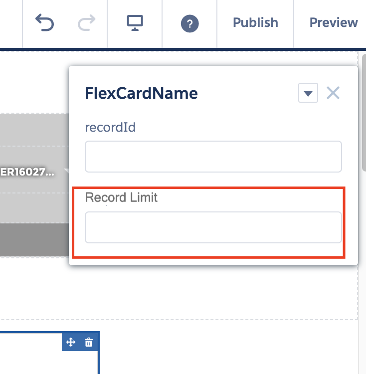 FlexCard Experience Builder Properties Panel