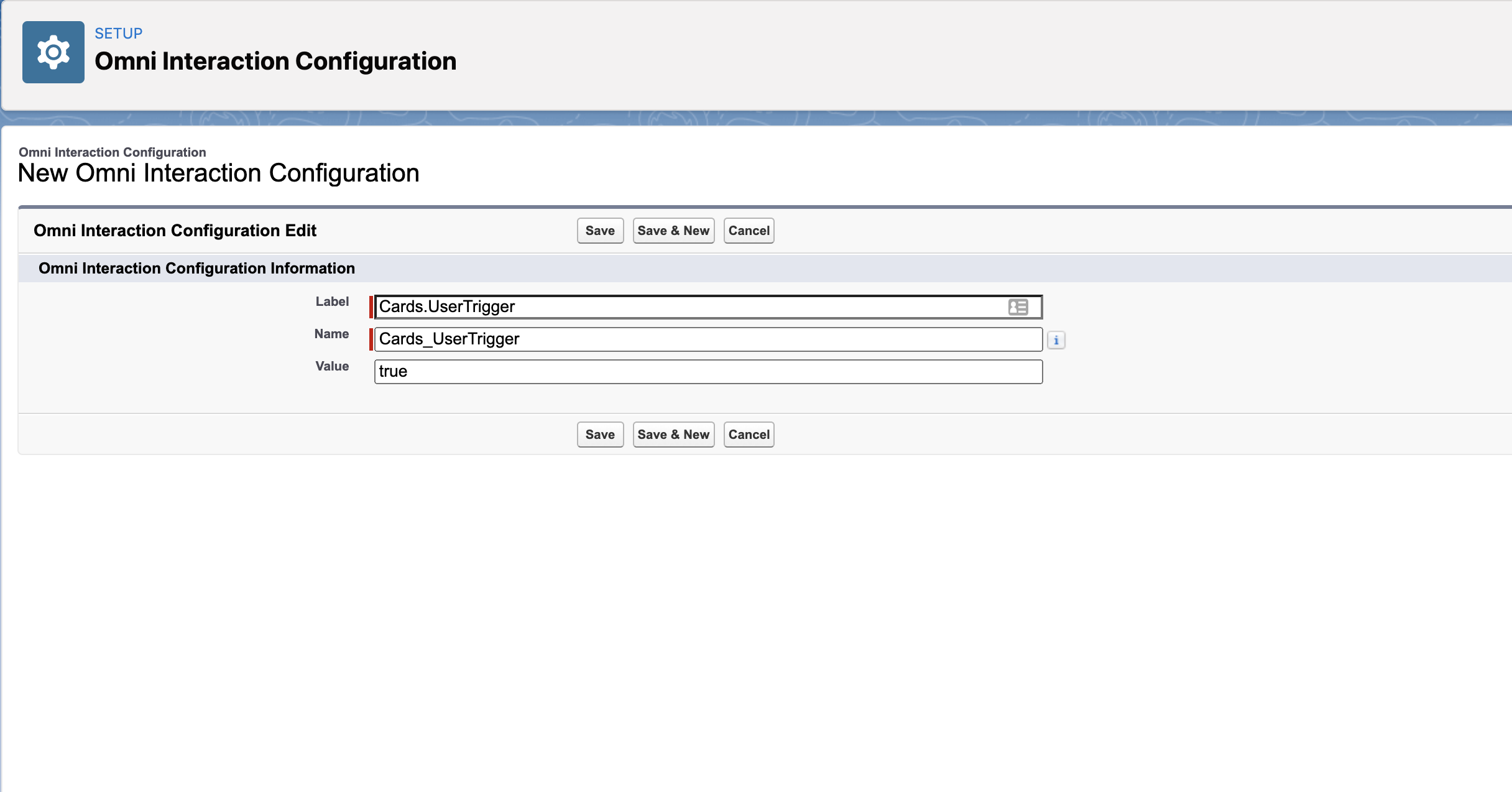 Omni Interaction Configuration 停用使用者快取