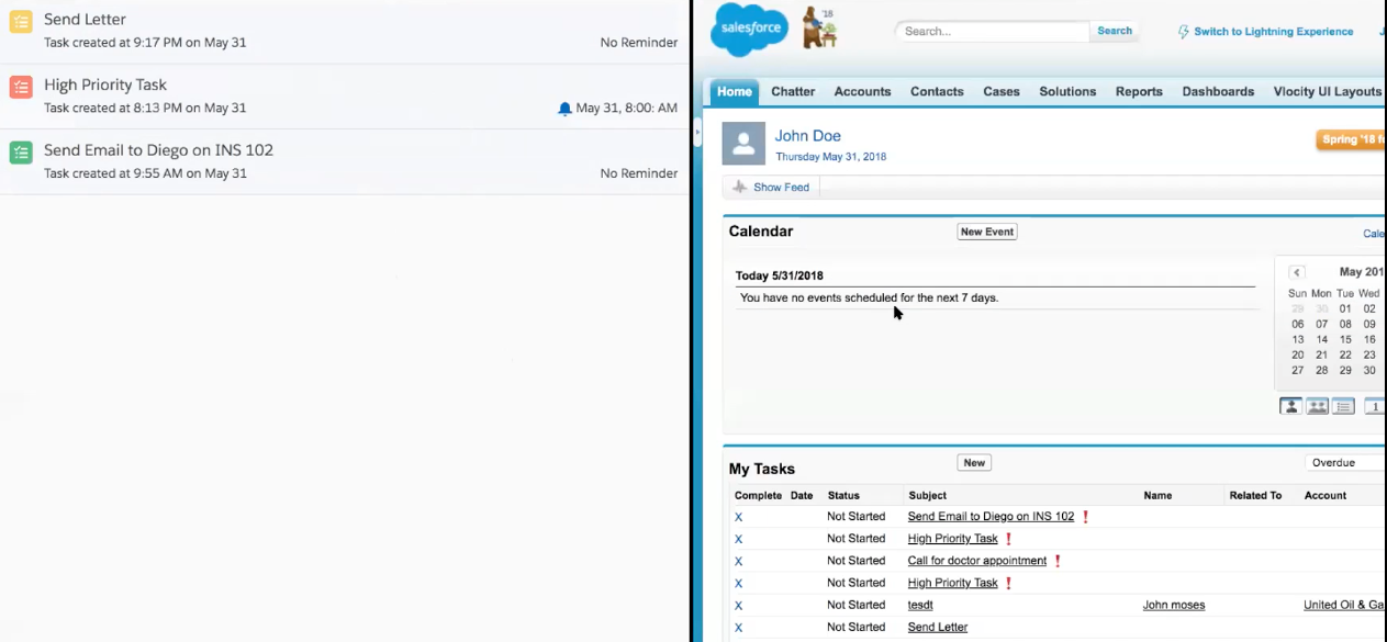 Create Task Push Topic