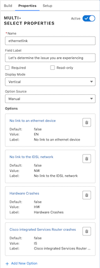Example OmniScript options